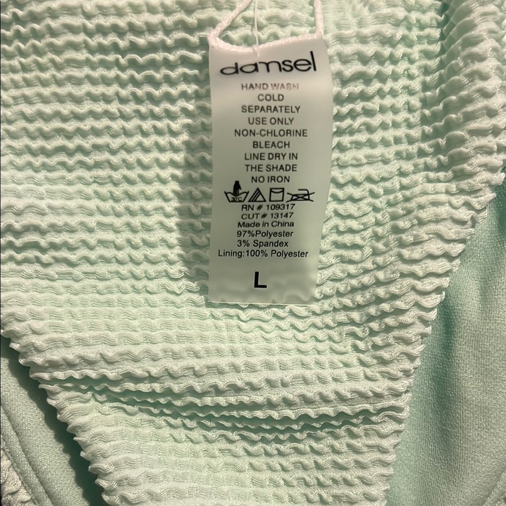 Women’s Mint Green Bikini Set top Medium Bottom Large - Picture 10 of 11